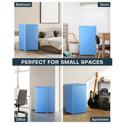 3.2 Cu.Ft Single Door Mini Fridge, Blue-BR321