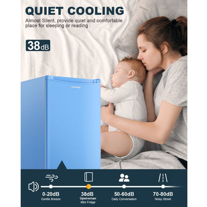 3.2 Cu.Ft Single Door Mini Fridge, Blue-BR321