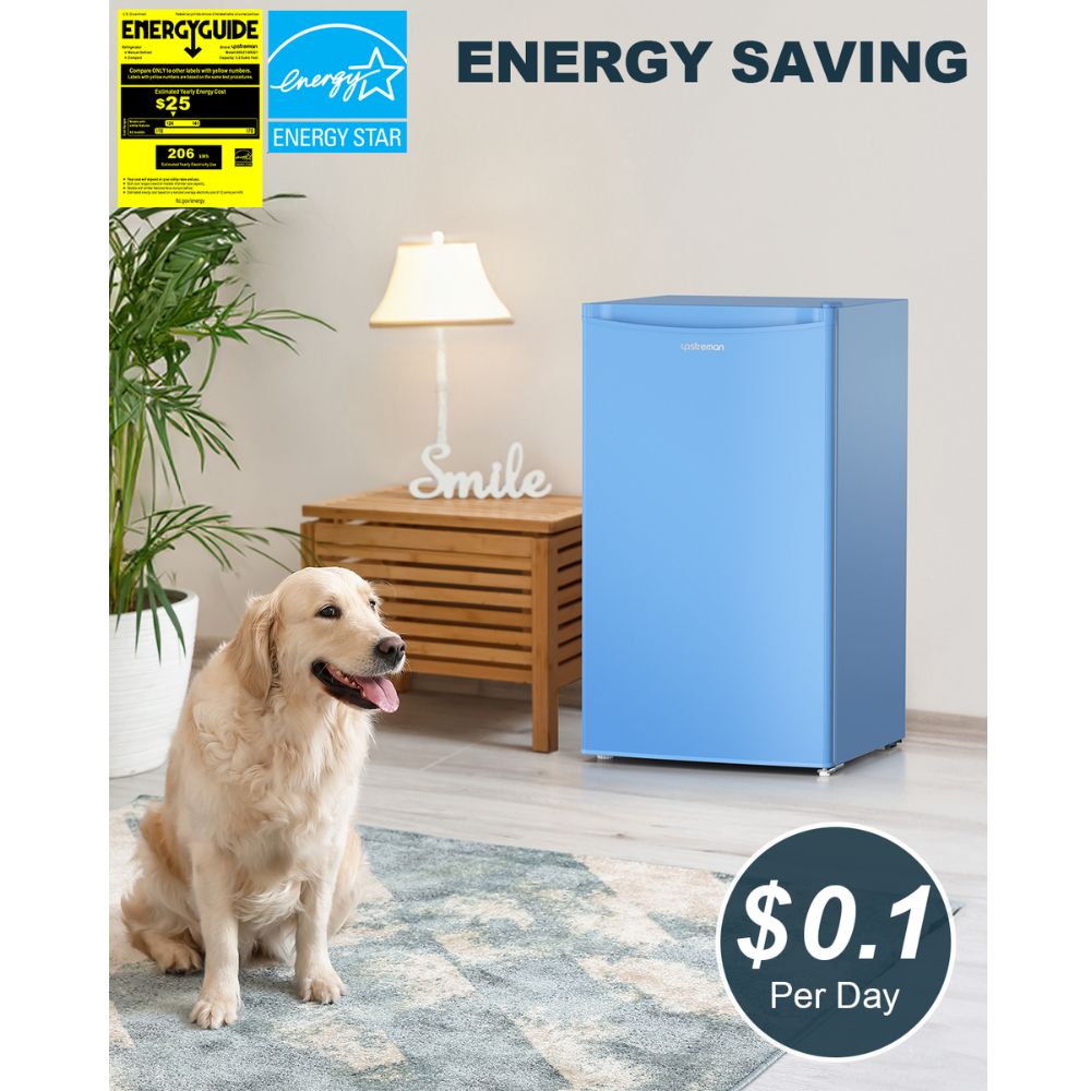 3.2 Cu.Ft Single Door Mini Fridge, Blue-BR321