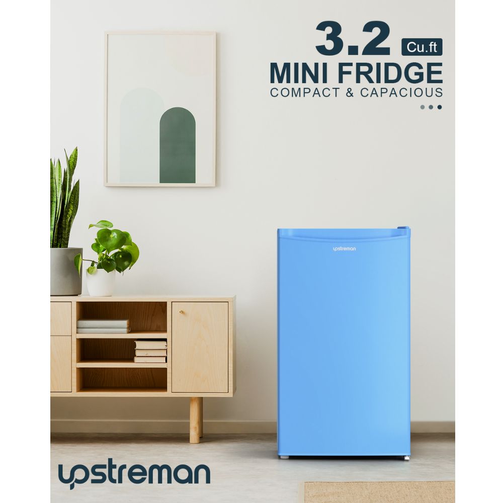 3.2 Cu.Ft Single Door Mini Fridge, Blue-BR321