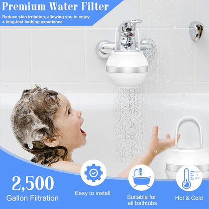 Bath Ball Filter BPA Free Bathtub Water Filter Remove Chlorine Improve Water Quality 8 Stages for Softer Smoother Skin