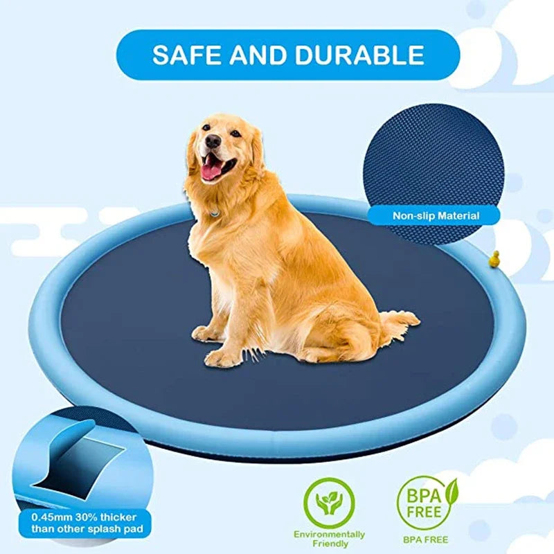 100/150/170cm Summer Pet Sprinkler Pad Cooling Mat Swimming Pool Inflatable Water Spray Pad Summer Cool Dog Bathtub for Dogs