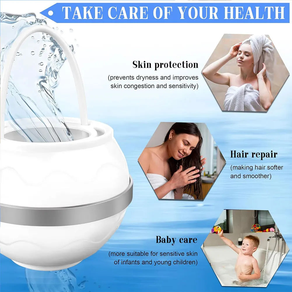 Bath Ball Filter BPA Free Bathtub Water Filter Remove Chlorine Improve Water Quality 8 Stages for Softer Smoother Skin