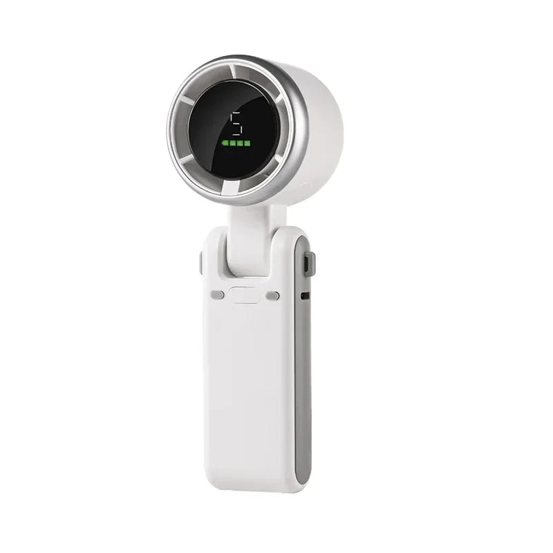 2025 New Hanging Neck Outdoor 180 Degree Folding Desktop Mini Fan Hand-held Folding High-speed Powerful Turbo Fan