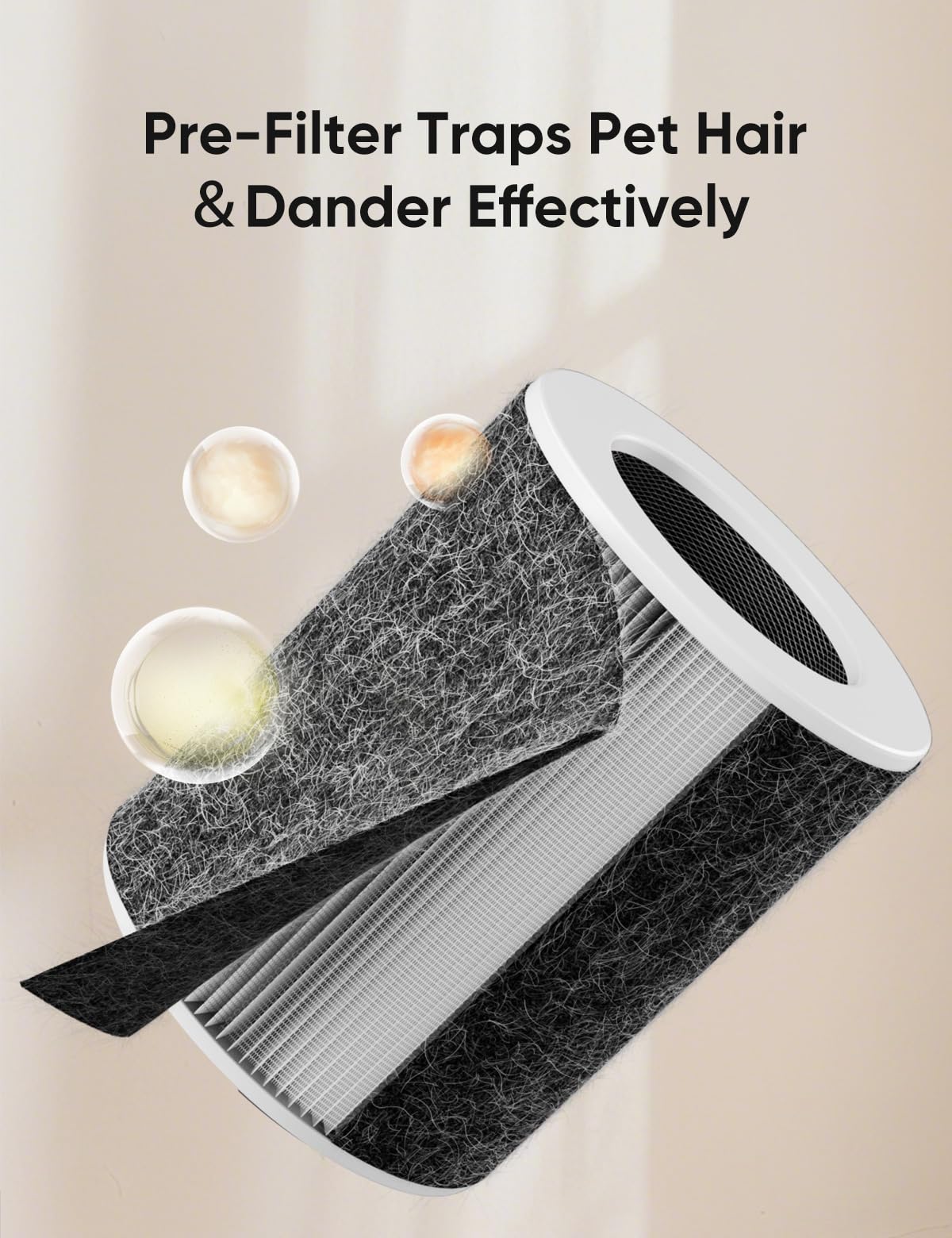 Dhyala KJ02 Air Purifier – 3620ft², H13 HEPA, Pet Hair & Odor, Smart WiFi, 360° Intake, Auto Mode, Pet Lock, Ultra-Quiet 22dB, 1 Filter + 6 Pre-Filters