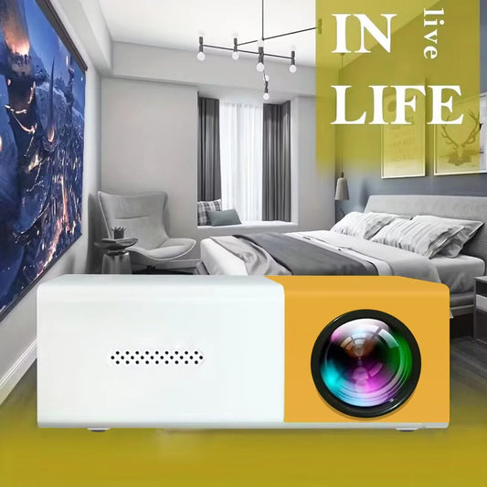 Mini Projector, PVO Portable Projector for Cartoon, Kids Gift, Outdoor Movie Projector, LED Pico Video Projector for Home Theater Movie Projector with HDMI USB Interfaces and Remote Control
